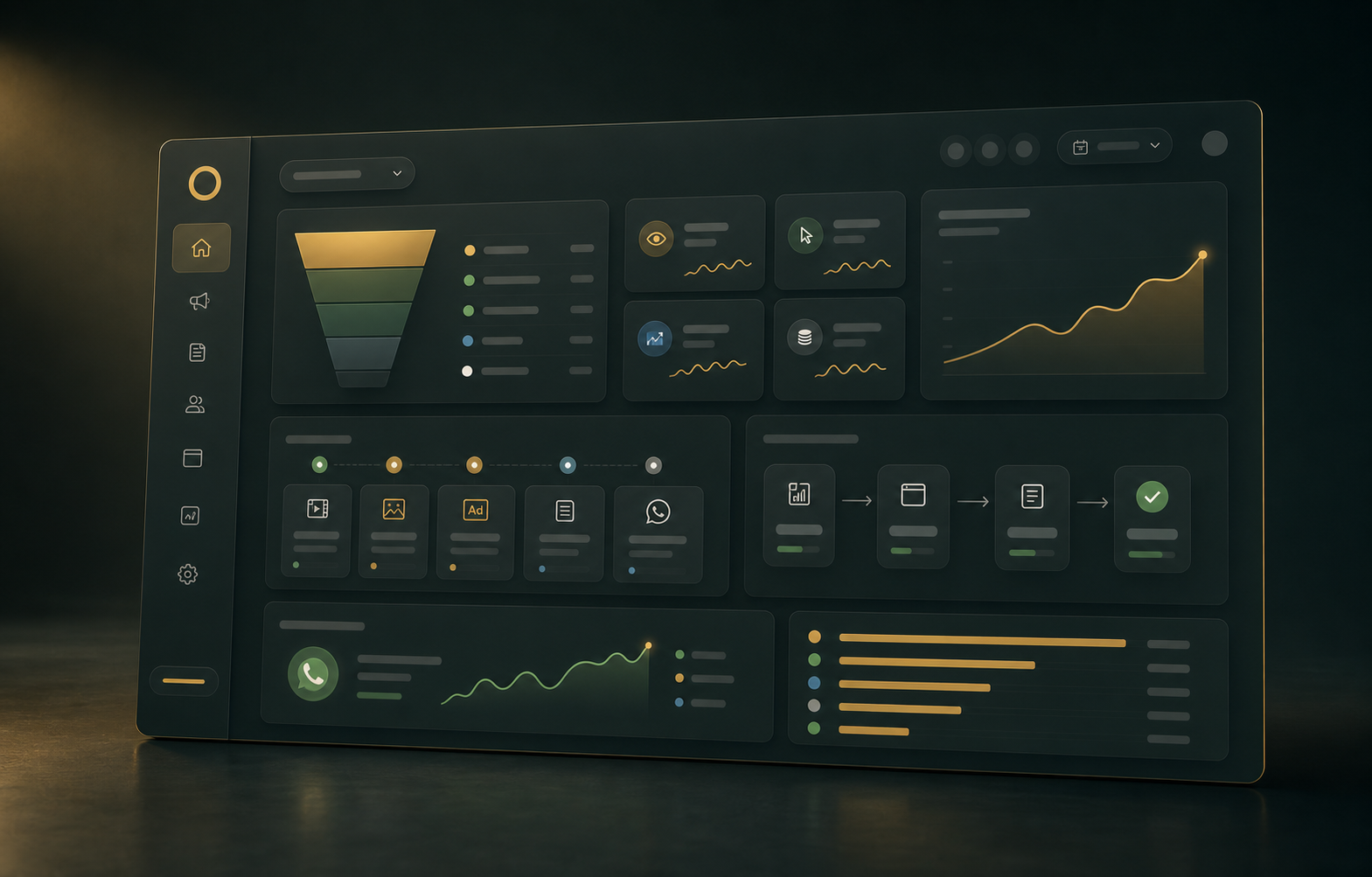 Meta Ads planning dashboard for campaign creative and lead flow